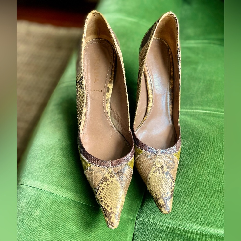 Prada snakeskin heels